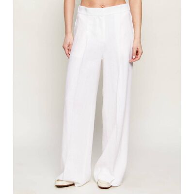 Boss BLACK Lniane spodnie Tiana11 Relaxed fit biały 38 Boss BLACK Lniane spodnie Tiana11 Relaxed fit biały 38