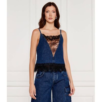 OFF-WHITE Top Cropped Fit denim niebieski 38 OFF-WHITE Top Cropped Fit denim niebieski 38