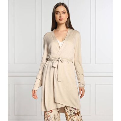 RIANI Kardigan Relaxed fit z dodatkiem wełny beżowy 36 RIANI Kardigan Relaxed fit z dodatkiem wełny beżowy 36