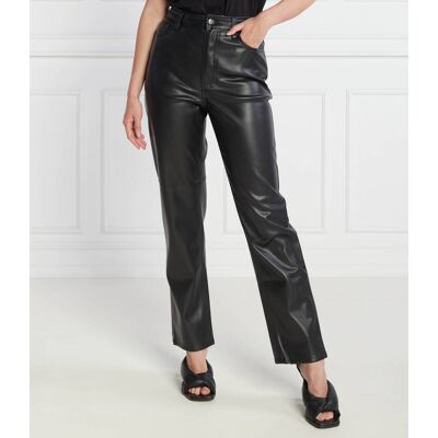 Tommy Jeans Spodnie TJW JULIE PLEATHER Straight fit high rise czarny 29/30 Tommy Jeans Spodnie TJW JULIE PLEATHER Straight fit high rise czarny 29/30