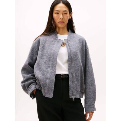 Tommy Hilfiger Wełniana kurtka bomber Bleecker Regular Fit szary 38 Tommy Hilfiger Wełniana kurtka bomber Bleecker Regular Fit szary 38