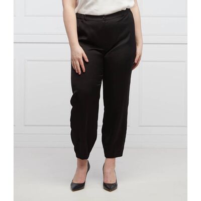 Persona by Marina Rinaldi Satynowe spodnie RENDE Plus size Regular Fit czarny 42 Persona by Marina Rinaldi Satynowe spodnie RENDE Plus size Regular Fit czarny 42