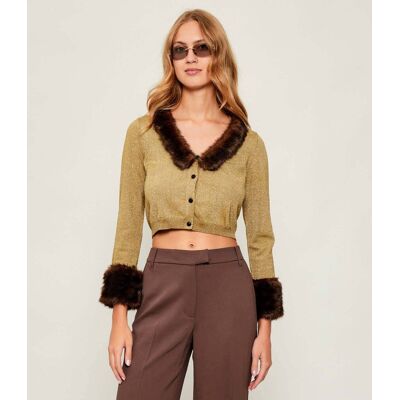 Pinko Kardigan 2w1 BLUE LAGOON Cropped Fit oliwkowy S Pinko Kardigan 2w1 BLUE LAGOON Cropped Fit oliwkowy S