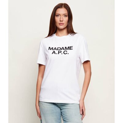 A.P.C. T-shirt Madame Straight fit biały S A.P.C. T-shirt Madame Straight fit biały S
