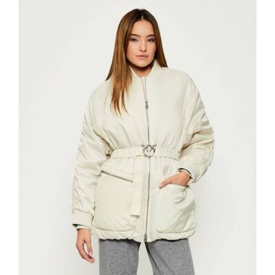 Pinko Kurtka bomber BACON Relaxed fit ecru S Pinko Kurtka bomber BACON Relaxed fit ecru S