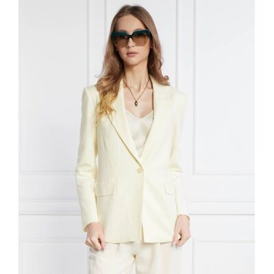 Patrizia Pepe Marynarka Essential Regular Fit z dodatkiem lnu ecru 34 Patrizia Pepe Marynarka Essential Regular Fit z dodatkiem lnu ecru 34