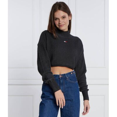 Tommy Jeans Sweter Cropped Fit czarny M Tommy Jeans Sweter Cropped Fit czarny M