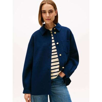 Tommy Hilfiger Wełniana koszula Regular Fit granatowy 36 Tommy Hilfiger Wełniana koszula Regular Fit granatowy 36