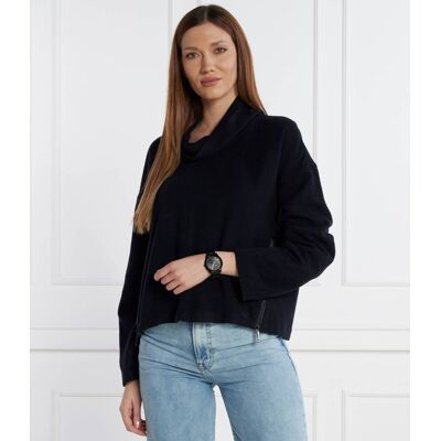 Giorgio Armani Emporio Armani Wełniany sweter Relaxed fit z dodatkiem kaszmiru granatowy 34 Giorgio Armani Emporio Armani Wełniany sweter Relaxed fit z dodatkiem kaszmiru granatowy 34