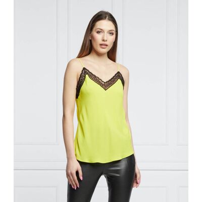 Patrizia Pepe Satynowy top Regular Fit limonkowy 34 Patrizia Pepe Satynowy top Regular Fit limonkowy 34