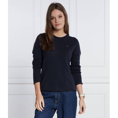 Tommy Hilfiger Wełniany sweter SOFT C-NK Regular Fit granatowy XS Tommy Hilfiger Wełniany sweter SOFT C-NK Regular Fit granatowy XS