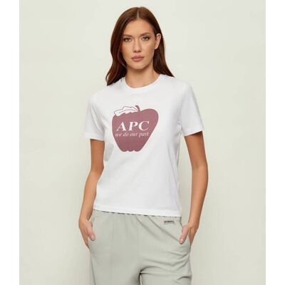 A.P.C. T-shirt Pomme Regular Fit biały XS A.P.C. T-shirt Pomme Regular Fit biały XS
