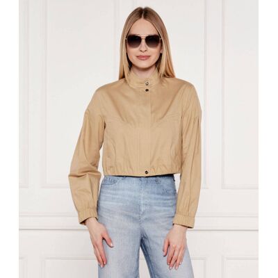 Marc Cain Kurtka Cropped Fit z dodatkiem jedwabiu beżowy 40 Marc Cain Kurtka Cropped Fit z dodatkiem jedwabiu beżowy 40