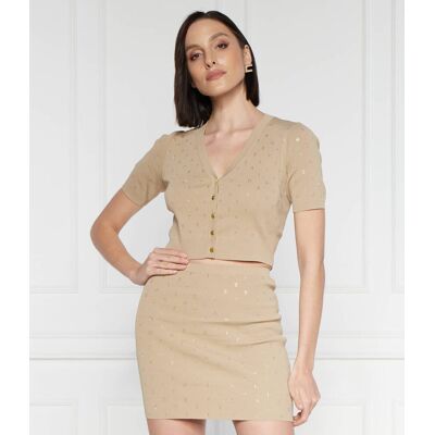 Elisabetta Franchi Kardigan Slim Fit beżowy 44 Elisabetta Franchi Kardigan Slim Fit beżowy 44