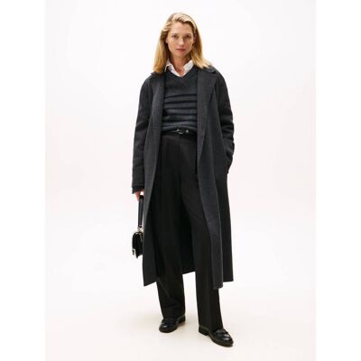 Tommy Hilfiger Wełniany płaszcz grafitowy 38 Tommy Hilfiger Wełniany płaszcz grafitowy 38