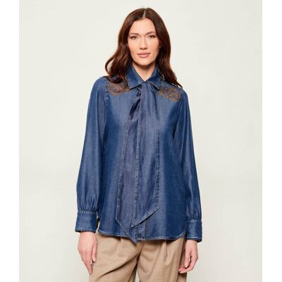 Marc Cain Jeansowa koszula Loose fit granatowy 40 Marc Cain Jeansowa koszula Loose fit granatowy 40
