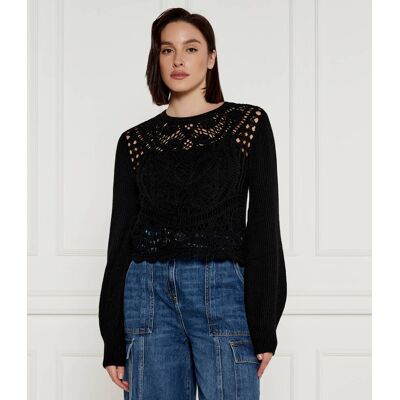 TWINSET Sweter Regular Fit z dodatkiem wełny czarny S TWINSET Sweter Regular Fit z dodatkiem wełny czarny S