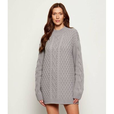 Patrizia Pepe Sweter Oversize fit z dodatkiem wełny szary L Patrizia Pepe Sweter Oversize fit z dodatkiem wełny szary L