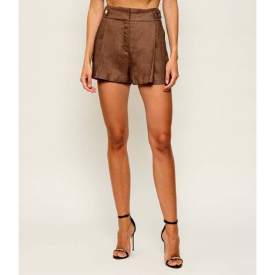 Elisabetta Franchi Lniane szorty Regular Fit brązowy 40 Elisabetta Franchi Lniane szorty Regular Fit brązowy 40