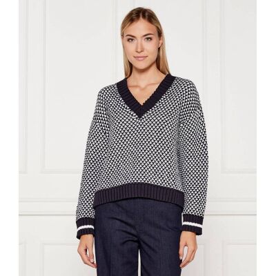 Marc Cain Sweter Loose fit granatowy 36 Marc Cain Sweter Loose fit granatowy 36