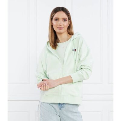 Tommy Jeans Bluza TJW RLX XS BADGE ZIP TRHU Relaxed fit zielony L Tommy Jeans Bluza TJW RLX XS BADGE ZIP TRHU Relaxed fit zielony L