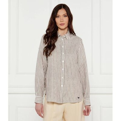 Weekend MaxMara Lniana koszula JOSEF Regular Fit brązowy 34 Weekend MaxMara Lniana koszula JOSEF Regular Fit brązowy 34