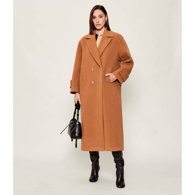 Pinko Wełniany płaszcz CAMEMBERT camel S Pinko Wełniany płaszcz CAMEMBERT camel S