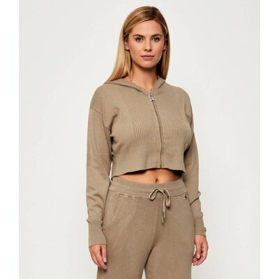 Patrizia Pepe Sweter Cropped Fit beżowy XS/S Patrizia Pepe Sweter Cropped Fit beżowy XS/S