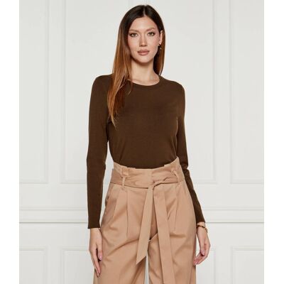Marc Cain Sweter Slim Fit brązowy 38 Marc Cain Sweter Slim Fit brązowy 38