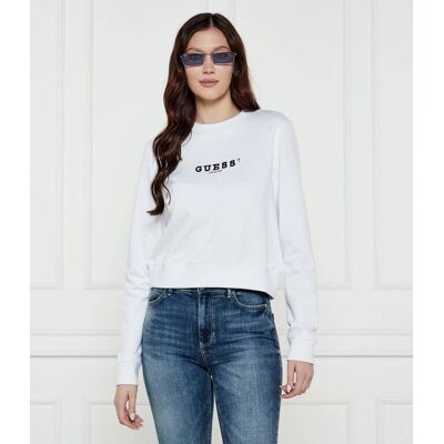 Guess Jeans Bluza Cropped Fit biały XL Guess Jeans Bluza Cropped Fit biały XL