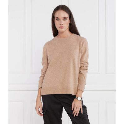 Marc Cain Wełniany sweter Regular Fit z dodatkiem kaszmiru brązowy 36 Marc Cain Wełniany sweter Regular Fit z dodatkiem kaszmiru brązowy 36