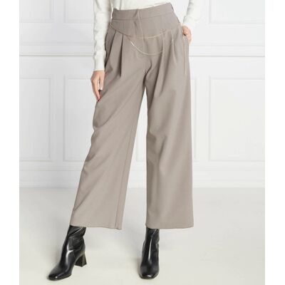 Marella Spodnie z paskiem FANTE Regular Fit szary 36 Marella Spodnie z paskiem FANTE Regular Fit szary 36