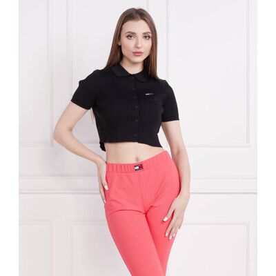 Tommy Jeans Sweter TJW BUTTON THRU Cropped Fit czarny L Tommy Jeans Sweter TJW BUTTON THRU Cropped Fit czarny L