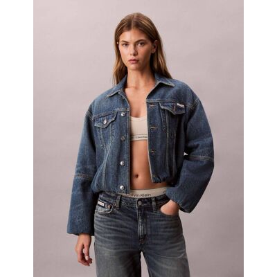 Calvin Klein Jeans Kurtka jeansowa Cropped Fit niebieski S Calvin Klein Jeans Kurtka jeansowa Cropped Fit niebieski S