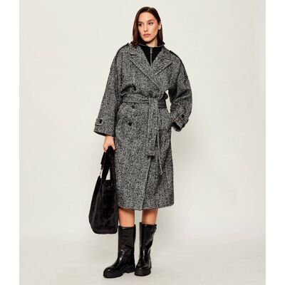 Pinko Wełniany płaszcz czarny M Pinko Wełniany płaszcz czarny M
