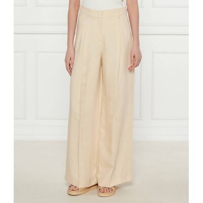 Weekend MaxMara Spodnie VELIERO Relaxed fit z dodatkiem lnu beżowy 34 Weekend MaxMara Spodnie VELIERO Relaxed fit z dodatkiem lnu beżowy 34