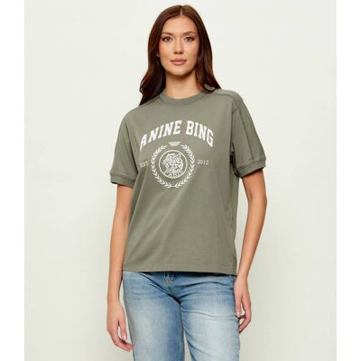 Anine Bing T-shirt JAYLIN Relaxed fit zielony XS Anine Bing T-shirt JAYLIN Relaxed fit zielony XS