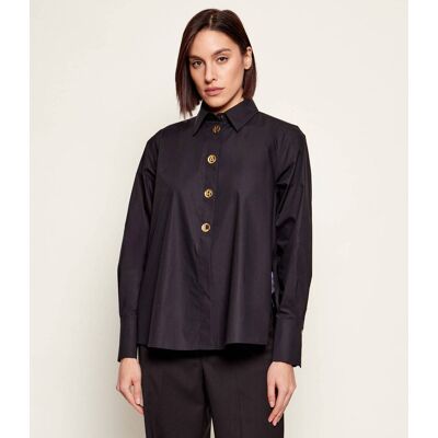 Karl Lagerfeld Koszula Karl Letters Loose fit czarny 34 Karl Lagerfeld Koszula Karl Letters Loose fit czarny 34