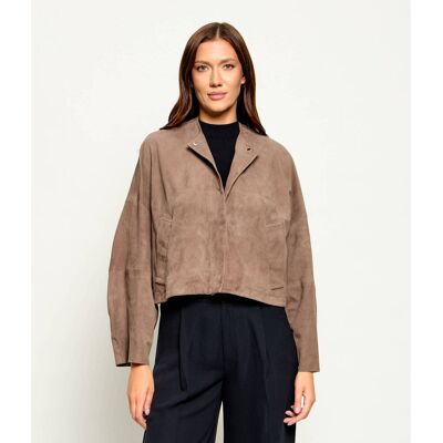MAX&Co.; Kurtka Mcocurva Loose fit zamsz beżowy S MAX&Co.; Kurtka Mcocurva Loose fit zamsz beżowy S