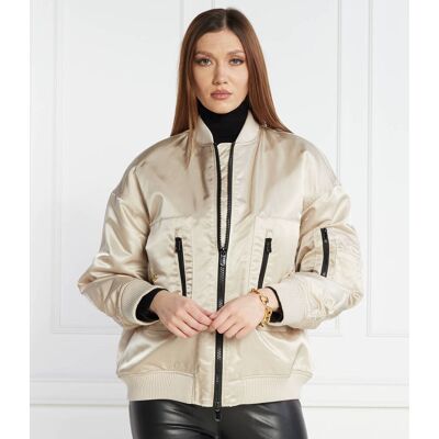 Pinko Satynowa kurtka bomber Regular Fit beżowy L Pinko Satynowa kurtka bomber Regular Fit beżowy L