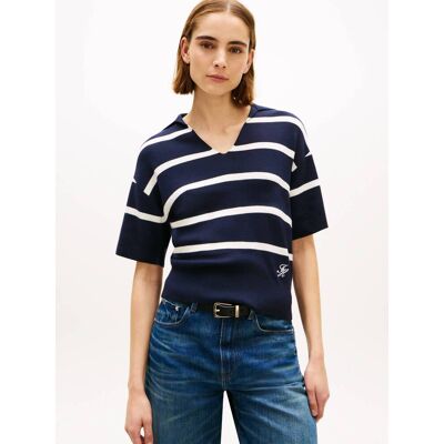 Tommy Hilfiger Sweter Relaxed fit granatowy XS Tommy Hilfiger Sweter Relaxed fit granatowy XS