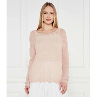 RIANI Wełniany sweter Regular Fit pudrowy róż 38 RIANI Wełniany sweter Regular Fit pudrowy róż 38