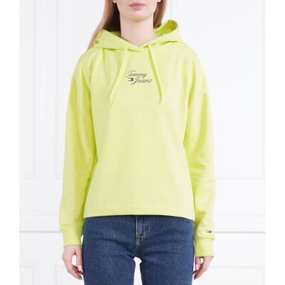 Tommy Jeans Bluza TJW BXY ESSENTIAL LOGO 1 Regular Fit limonkowy XS Tommy Jeans Bluza TJW BXY ESSENTIAL LOGO 1 Regular Fit limonkowy XS
