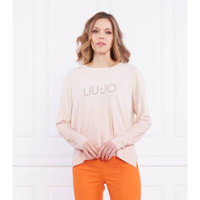 Liu Jo Sweter Regular Fit beżowy XL Liu Jo Sweter Regular Fit beżowy XL