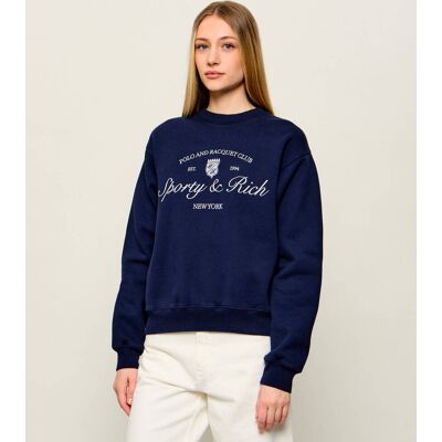 Sporty&Rich; Bluza EEVO Relaxed fit granatowy S Sporty&Rich; Bluza EEVO Relaxed fit granatowy S