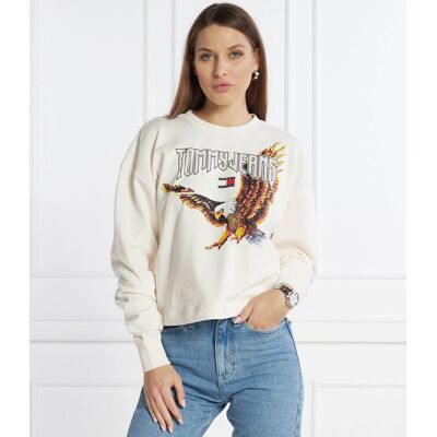 Tommy Jeans Bluza VINTAGE EAGLE CREW Relaxed fit beżowy L Tommy Jeans Bluza VINTAGE EAGLE CREW Relaxed fit beżowy L