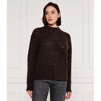 Samsøe Samsøe Wełniany sweter Saanour Classic fit brązowy XS Samsøe Samsøe Wełniany sweter Saanour Classic fit brązowy XS