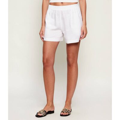 Gaëlle Paris Lniane szorty Regular Fit biały 44 Gaëlle Paris Lniane szorty Regular Fit biały 44