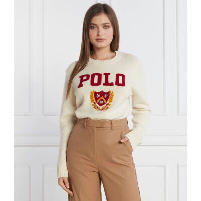 Polo Ralph Lauren Wełniany sweter Regular Fit kremowy M Polo Ralph Lauren Wełniany sweter Regular Fit kremowy M