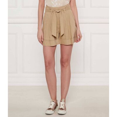 Marc Cain Lniane szorty Relaxed fit high waist beżowy 34 Marc Cain Lniane szorty Relaxed fit high waist beżowy 34